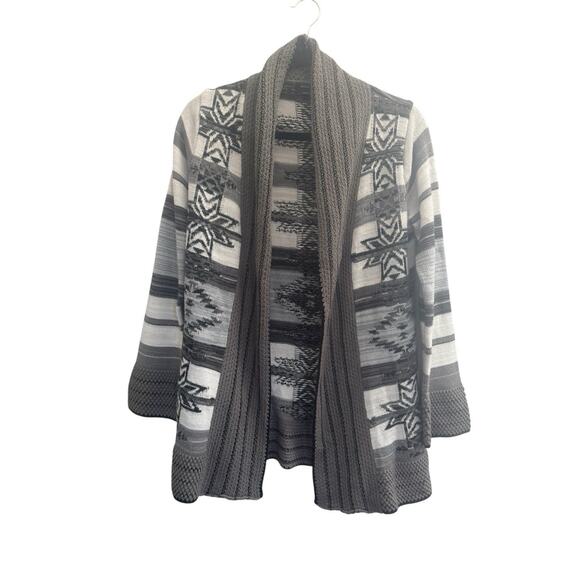 BCBG Max Azria Sweater Medium Southwestern Aztec Shawl Collar Cardigan #5183 - Picture 1 of 12